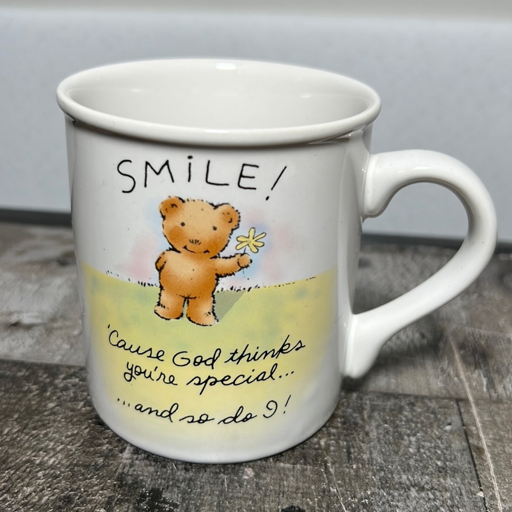 Vintage American Greetings Stoneware Mug "Smile'Cause God thinks you're special.